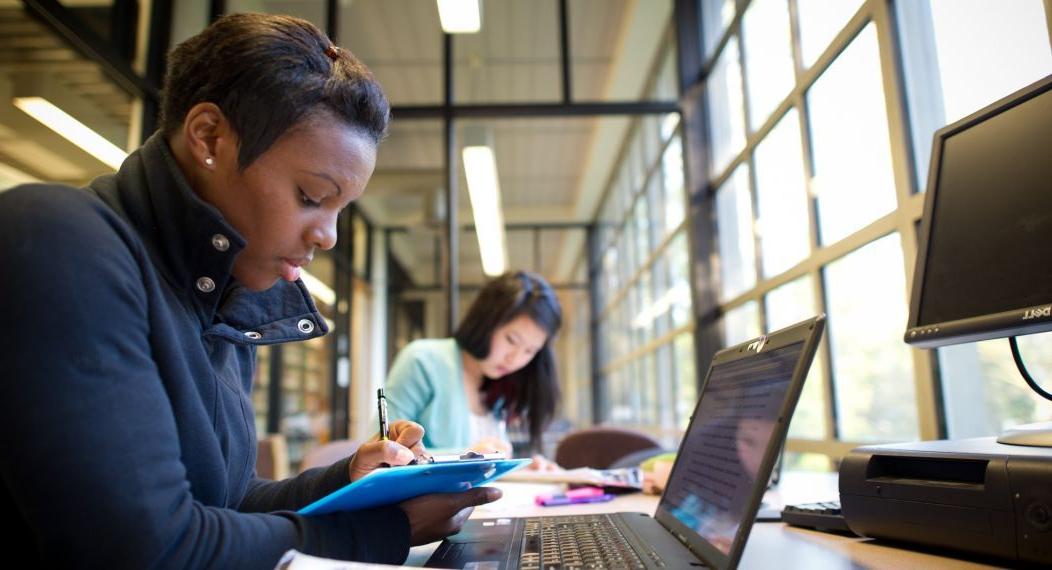 student studying